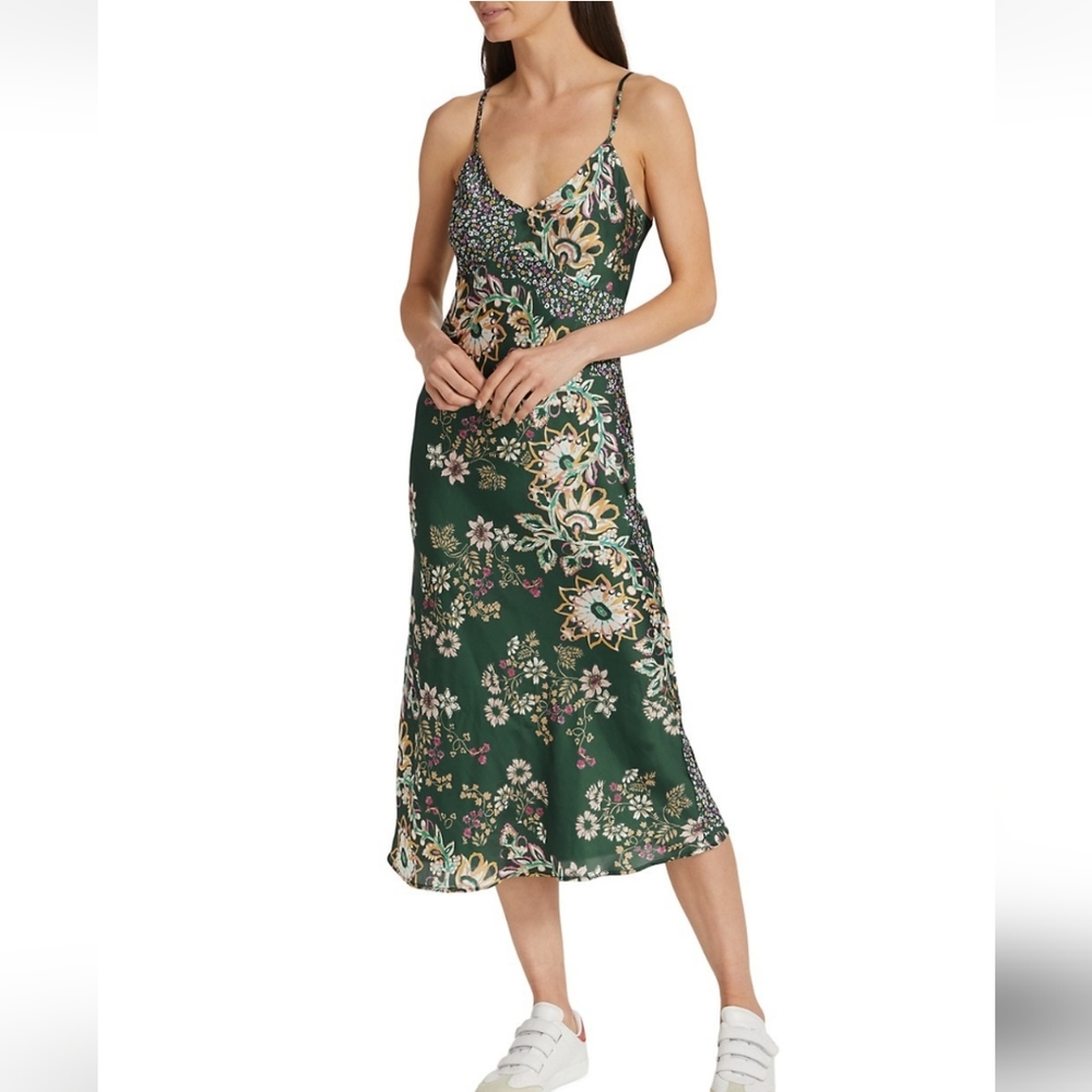 Free People Your Better Side Midi Slip Dress Silky Floral Print Siz Sm Md Lg NWT - Picture 2 of 14
